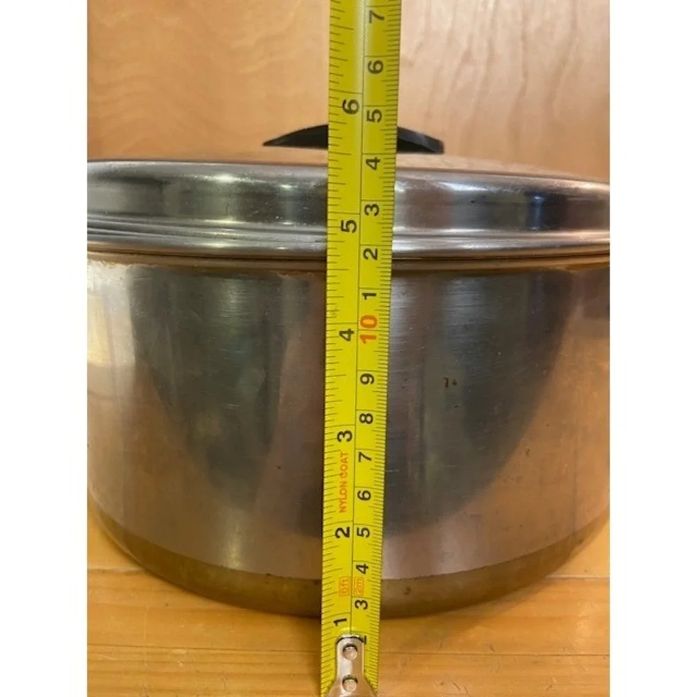 Vintage Revere Ware Copper Clad 1801 Stainless Steel Stock Pot with ECKO Lid USA